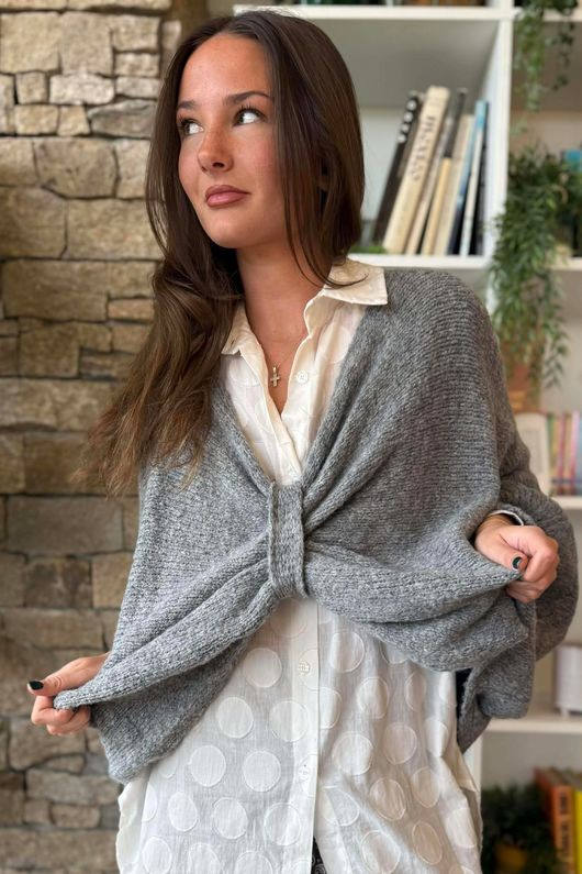 Big Softie Batwing Or Butterfly Knit Slate